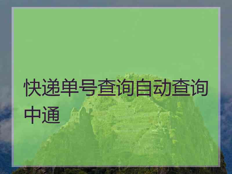 快递单号查询自动查询中通