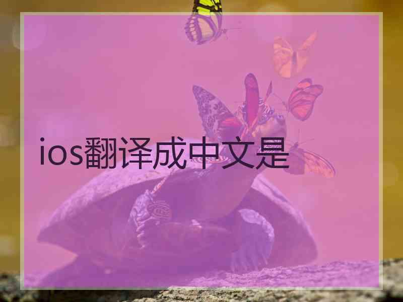 ios翻译成中文是