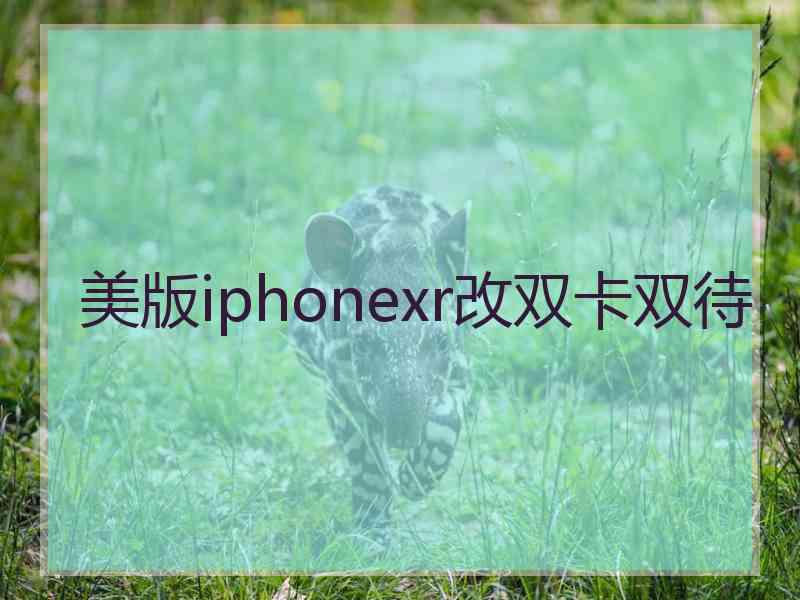 美版iphonexr改双卡双待