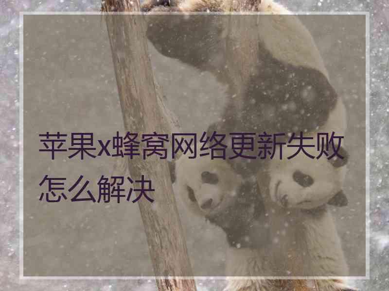 苹果x蜂窝网络更新失败怎么解决