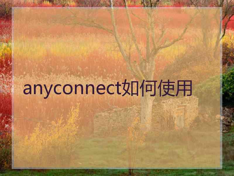 anyconnect如何使用