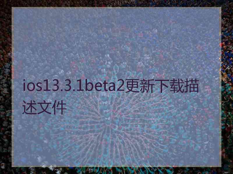 ios13.3.1beta2更新下载描述文件