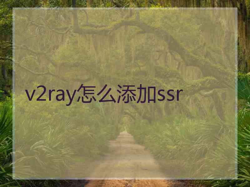 v2ray怎么添加ssr