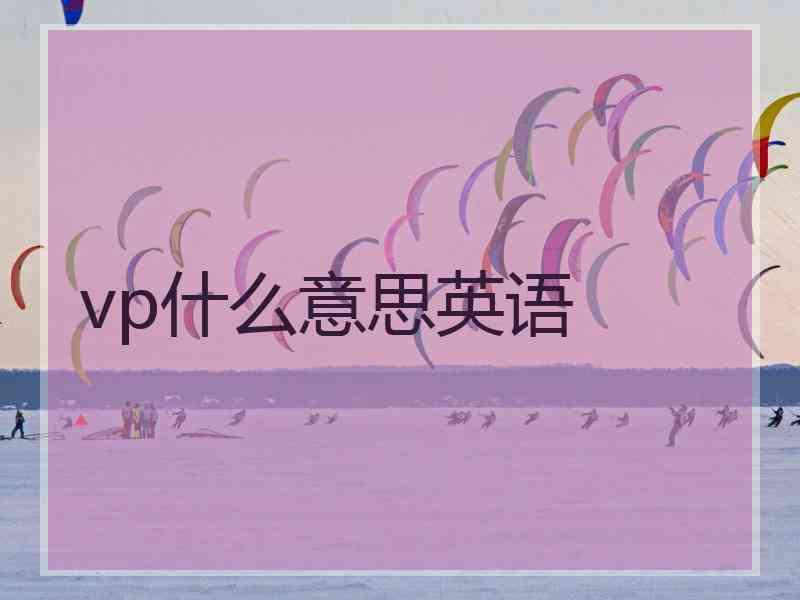 vp什么意思英语