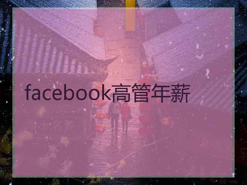 facebook高管年薪