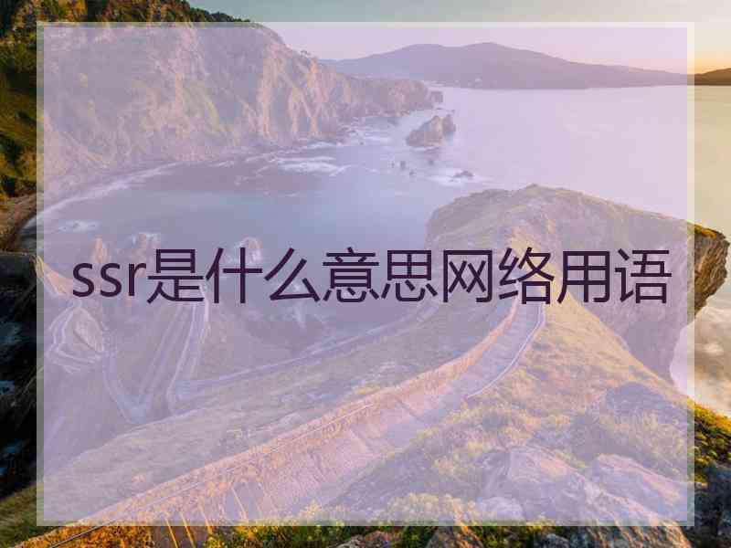 ssr是什么意思网络用语