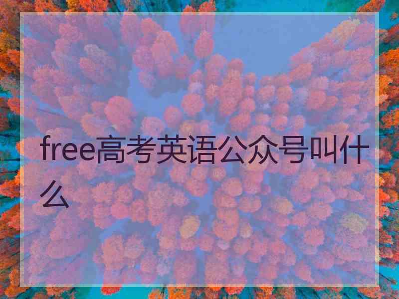 free高考英语公众号叫什么