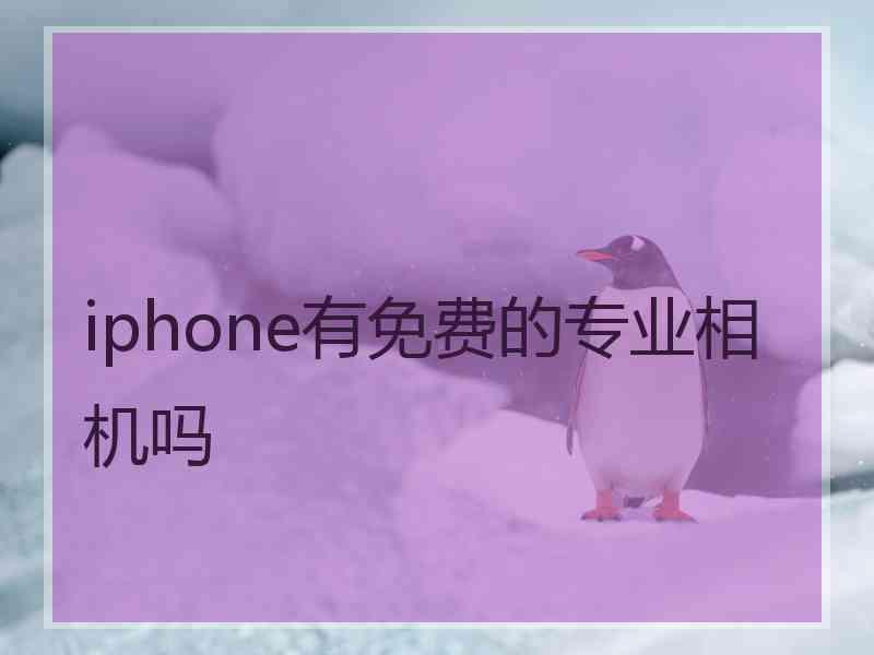 iphone有免费的专业相机吗