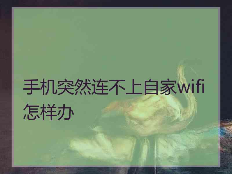 手机突然连不上自家wifi怎样办