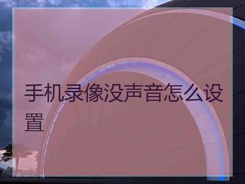 手机录像没声音怎么设置