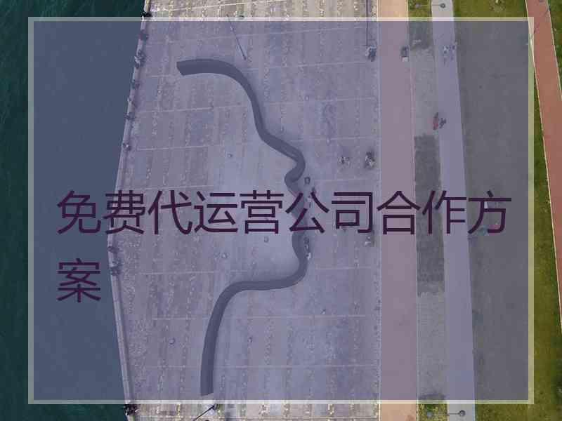 免费代运营公司合作方案