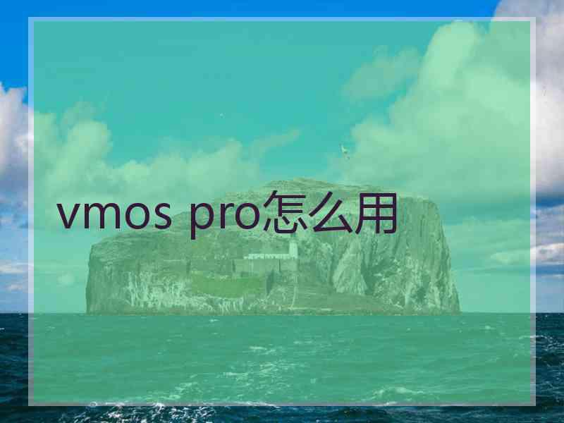 vmos pro怎么用