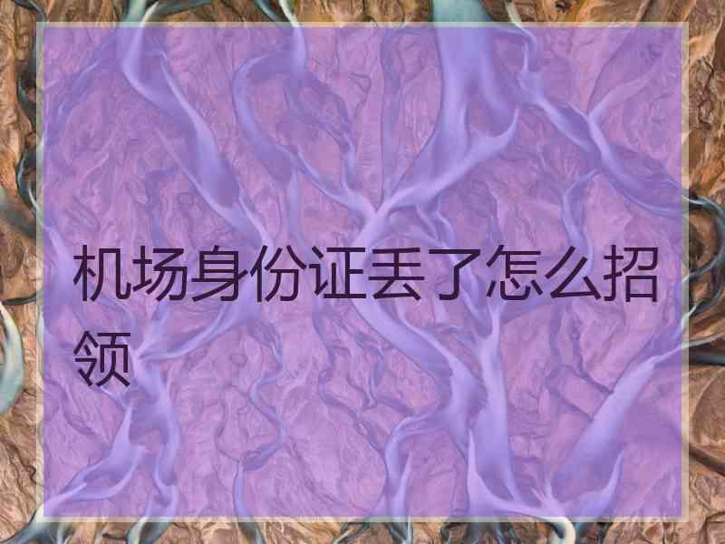 机场身份证丢了怎么招领