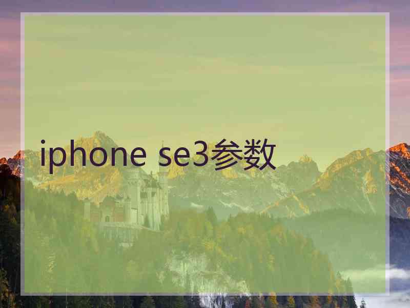 iphone se3参数