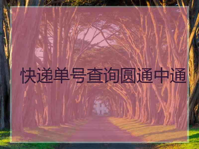 快递单号查询圆通中通