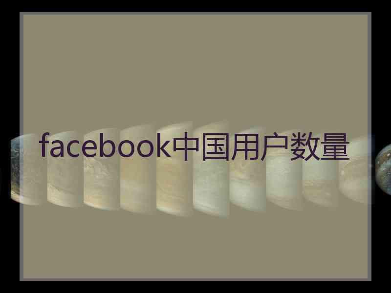 facebook中国用户数量