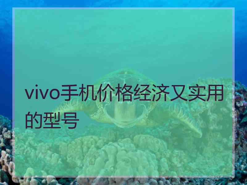 vivo手机价格经济又实用的型号