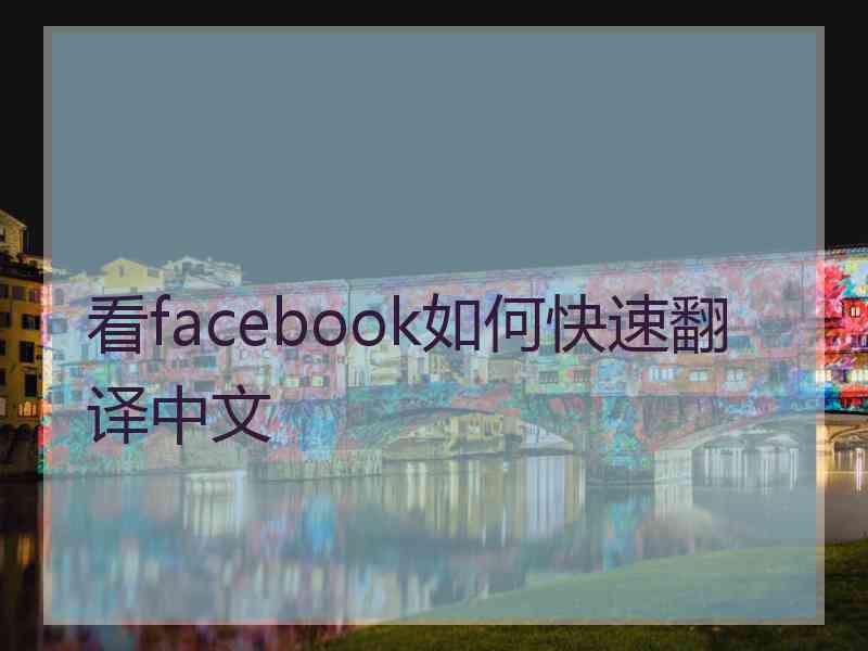 看facebook如何快速翻译中文