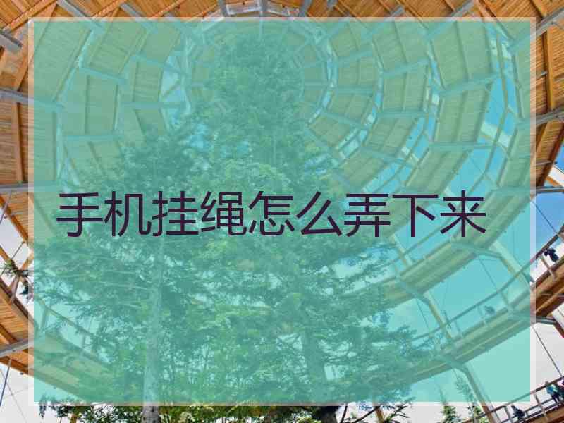 手机挂绳怎么弄下来