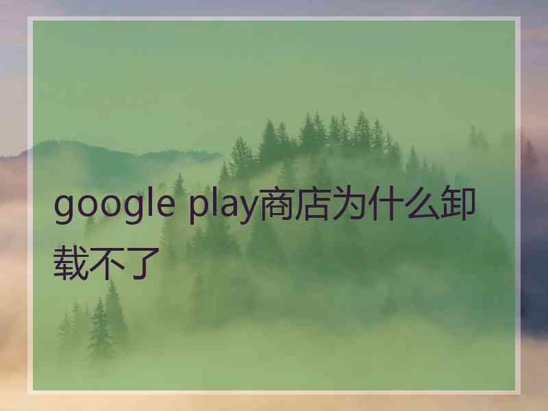 google play商店为什么卸载不了