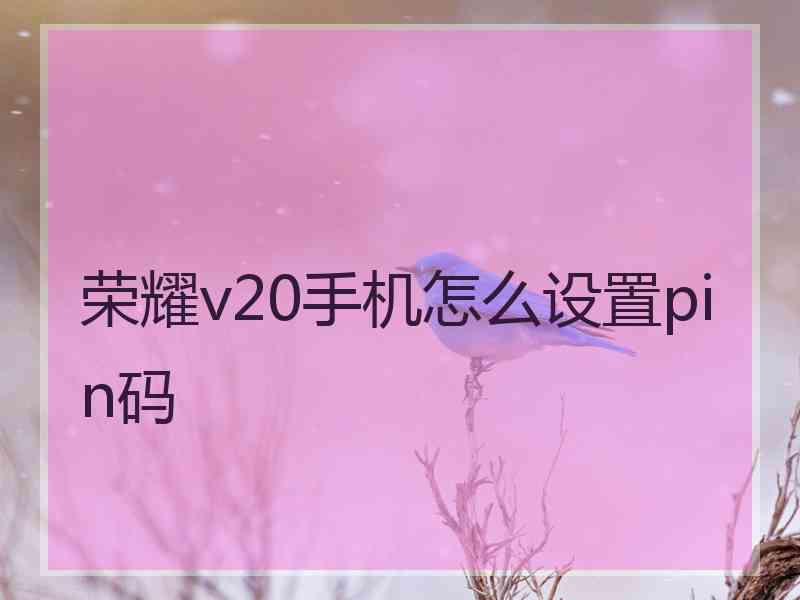 荣耀v20手机怎么设置pin码