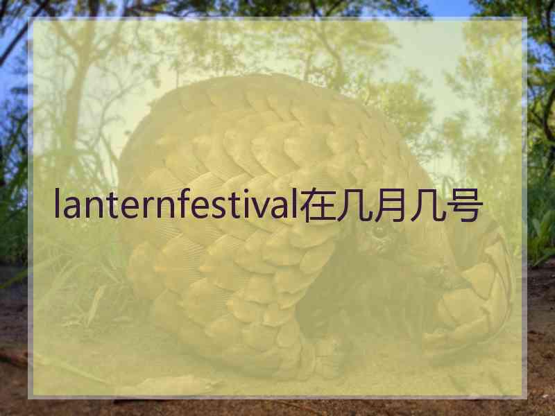 lanternfestival在几月几号