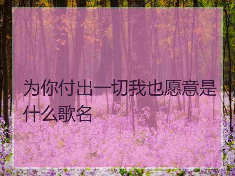 为你付出一切我也愿意是什么歌名