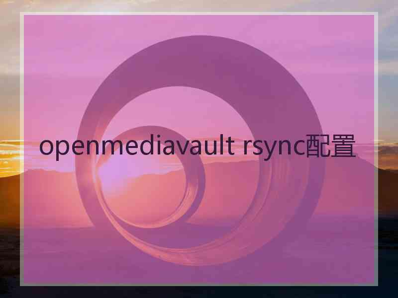 openmediavault rsync配置