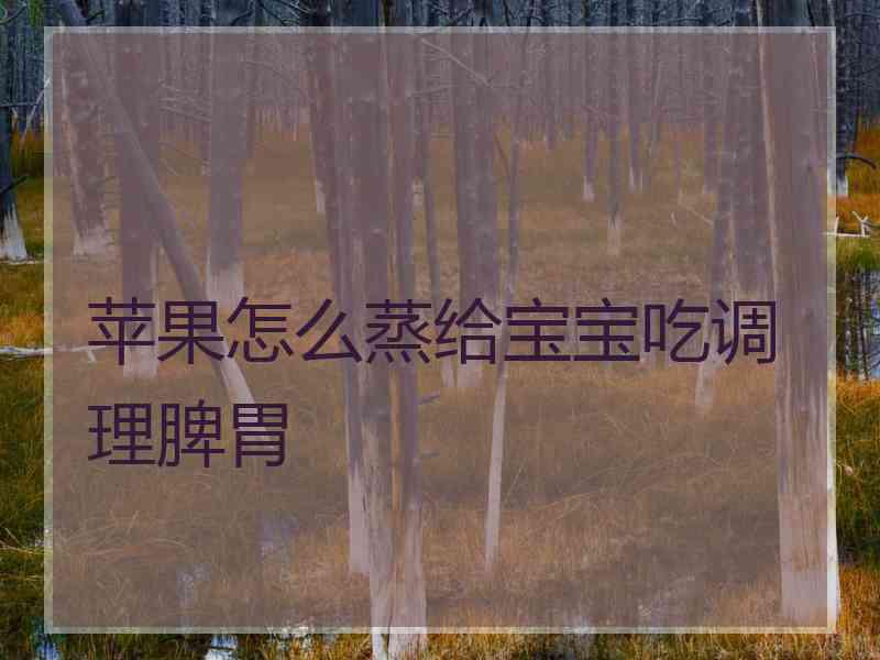 苹果怎么蒸给宝宝吃调理脾胃