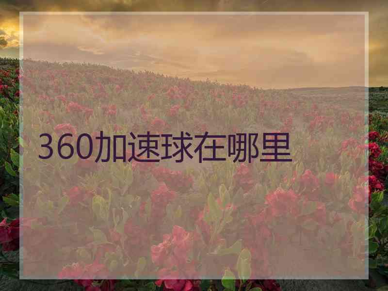 360加速球在哪里