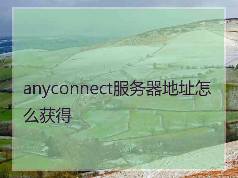 anyconnect服务器地址怎么获得