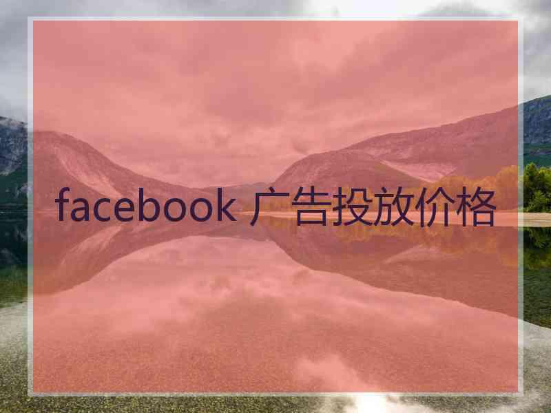 facebook 广告投放价格