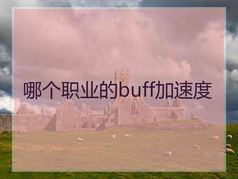 哪个职业的buff加速度