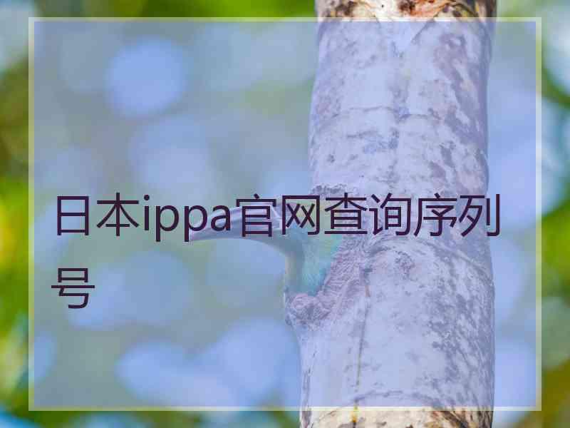 日本ippa官网查询序列号