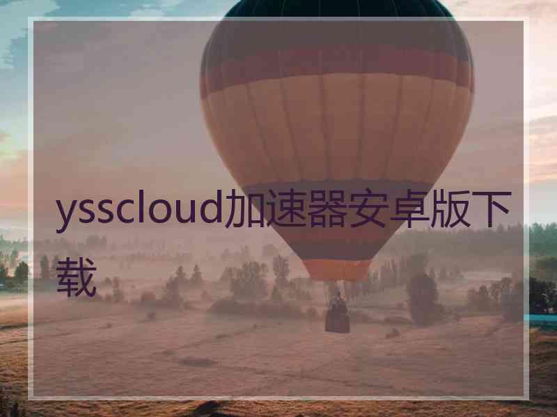 ysscloud加速器安卓版下载