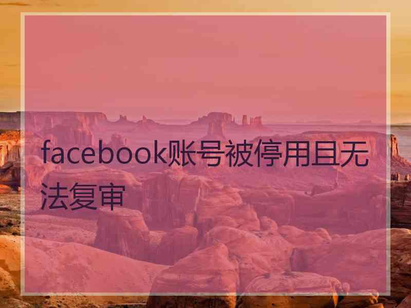 facebook账号被停用且无法复审