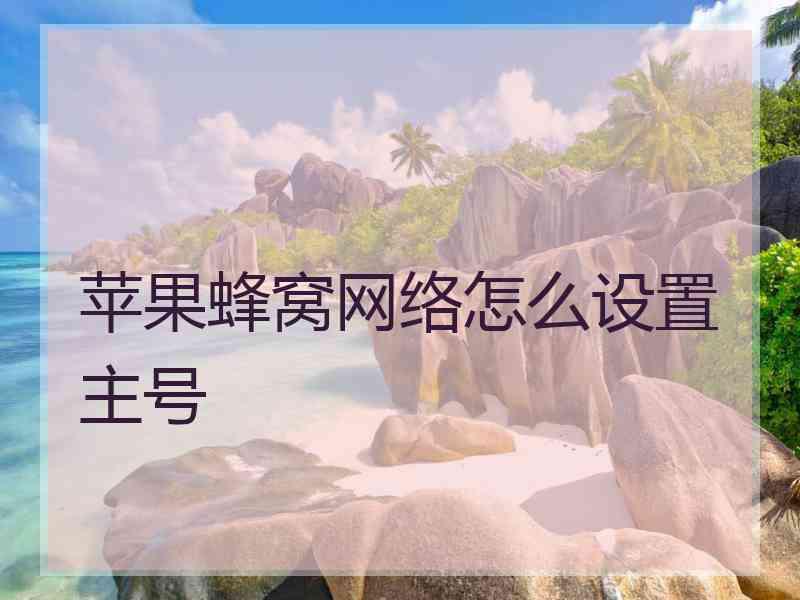 苹果蜂窝网络怎么设置主号