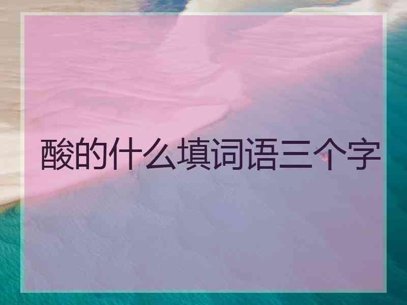 酸的什么填词语三个字