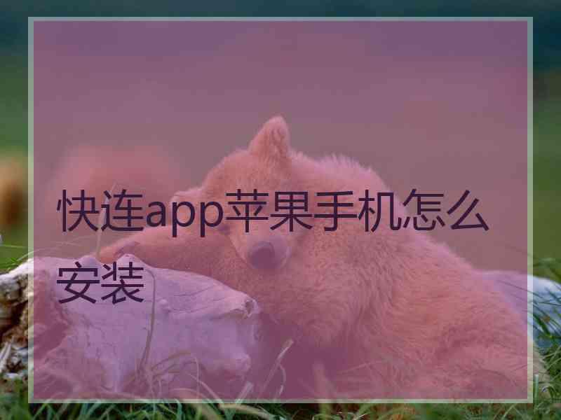 快连app苹果手机怎么安装