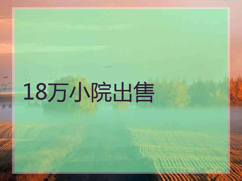 18万小院出售