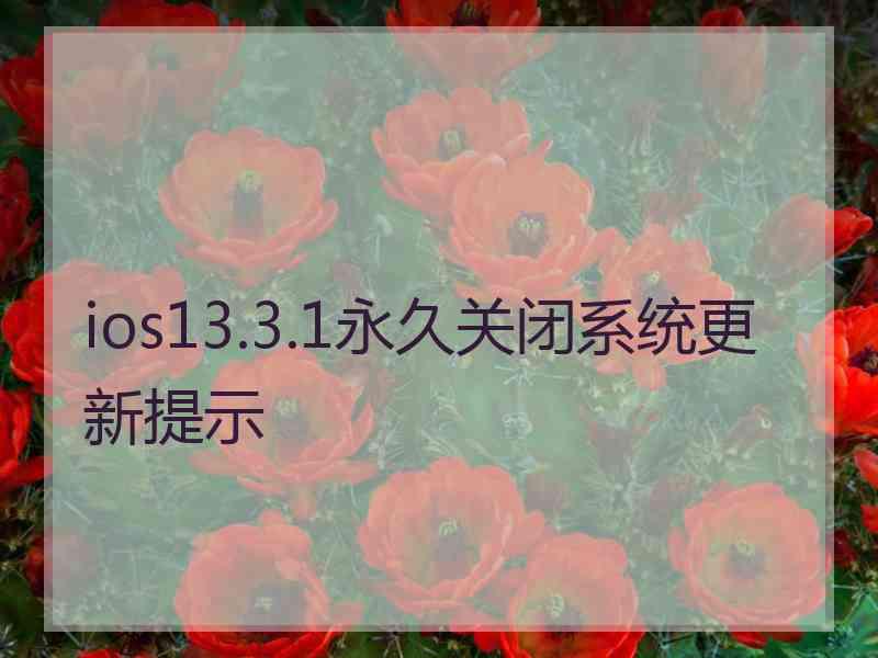 ios13.3.1永久关闭系统更新提示