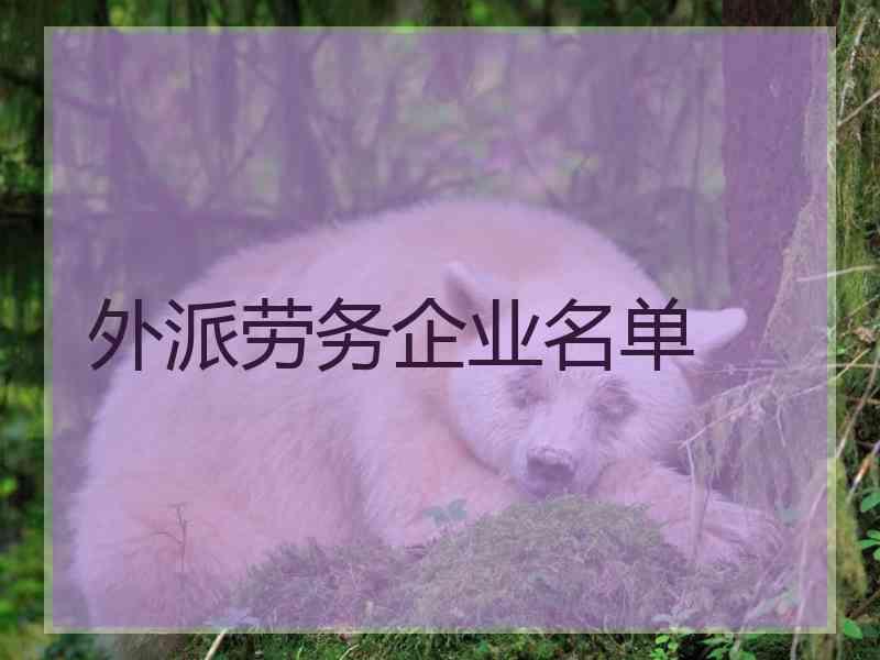 外派劳务企业名单