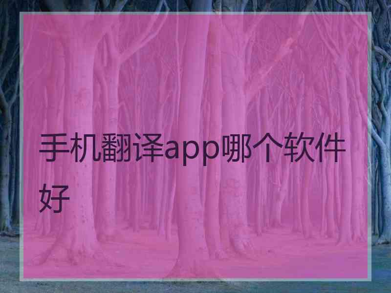 手机翻译app哪个软件好