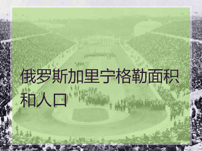 俄罗斯加里宁格勒面积和人口