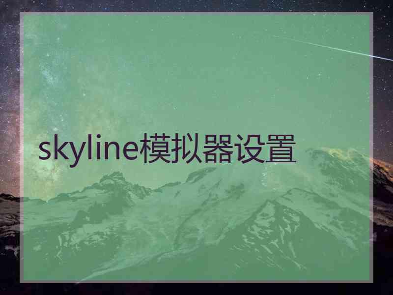 skyline模拟器设置