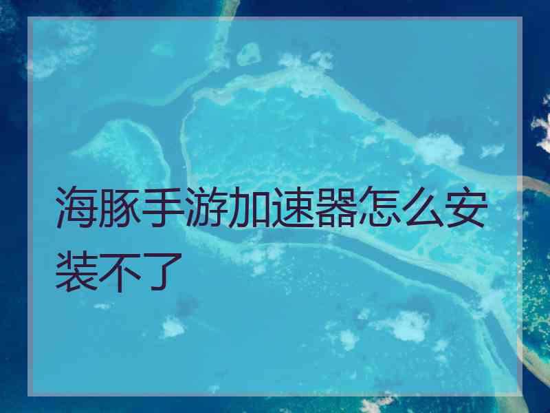 海豚手游加速器怎么安装不了