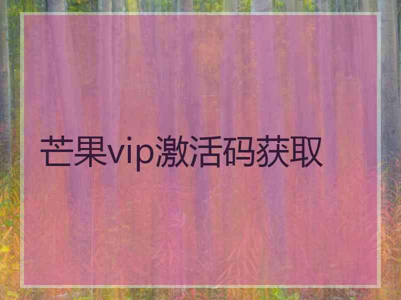 芒果vip激活码获取