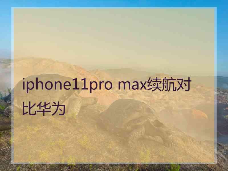 iphone11pro max续航对比华为