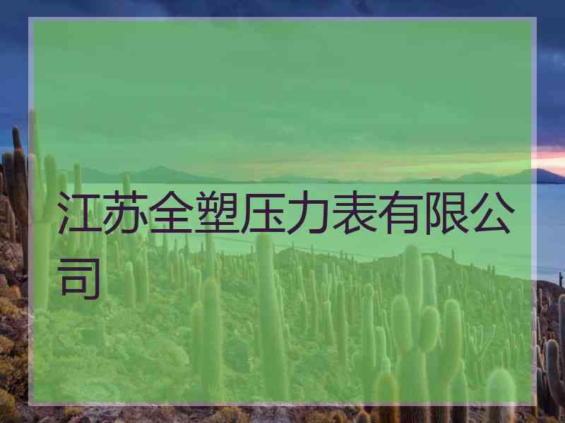 江苏全塑压力表有限公司