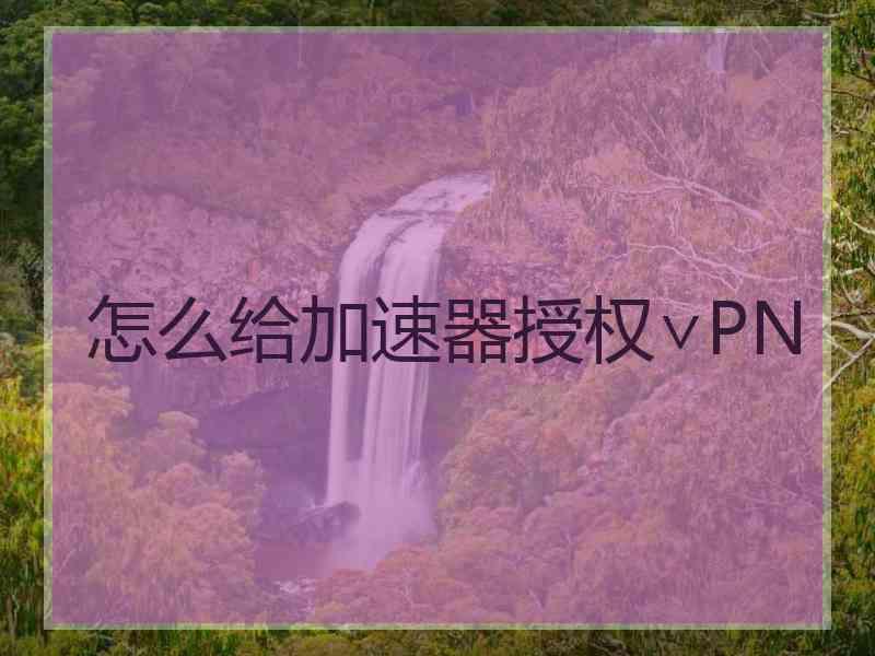 怎么给加速器授权∨PN